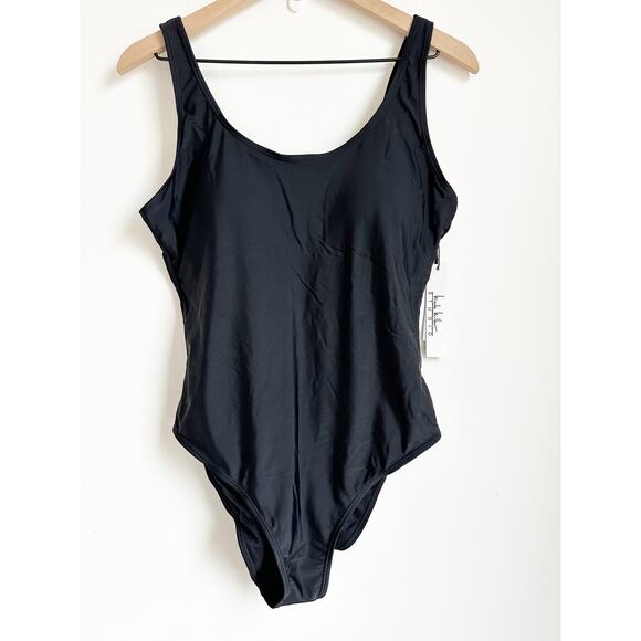 Nicole Miller Studio Black Scoop Back One Piece Swimsuit - M - Picture 2 of 5